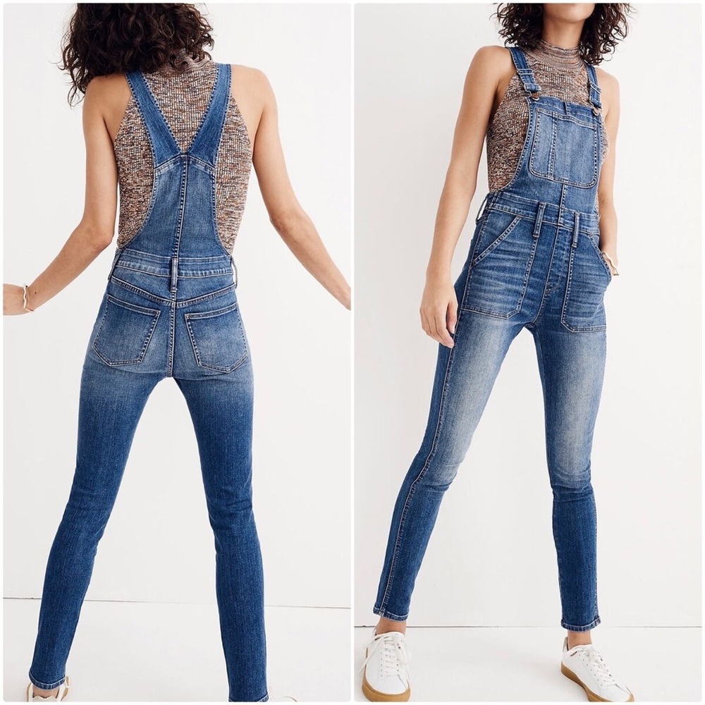 Madewell Skinny Cedarburg Wash High‎ Rise Overalls Jeans Women’s Small